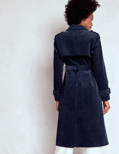 Cheltenham Cord Trench Coat-Navy-3
