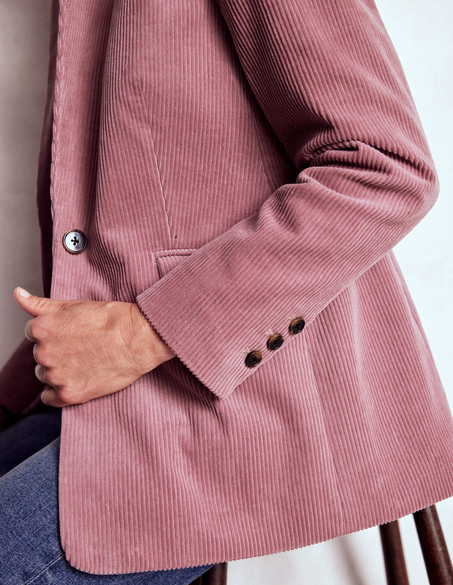 Woodbridge Cord Blazer-Blushing Rose