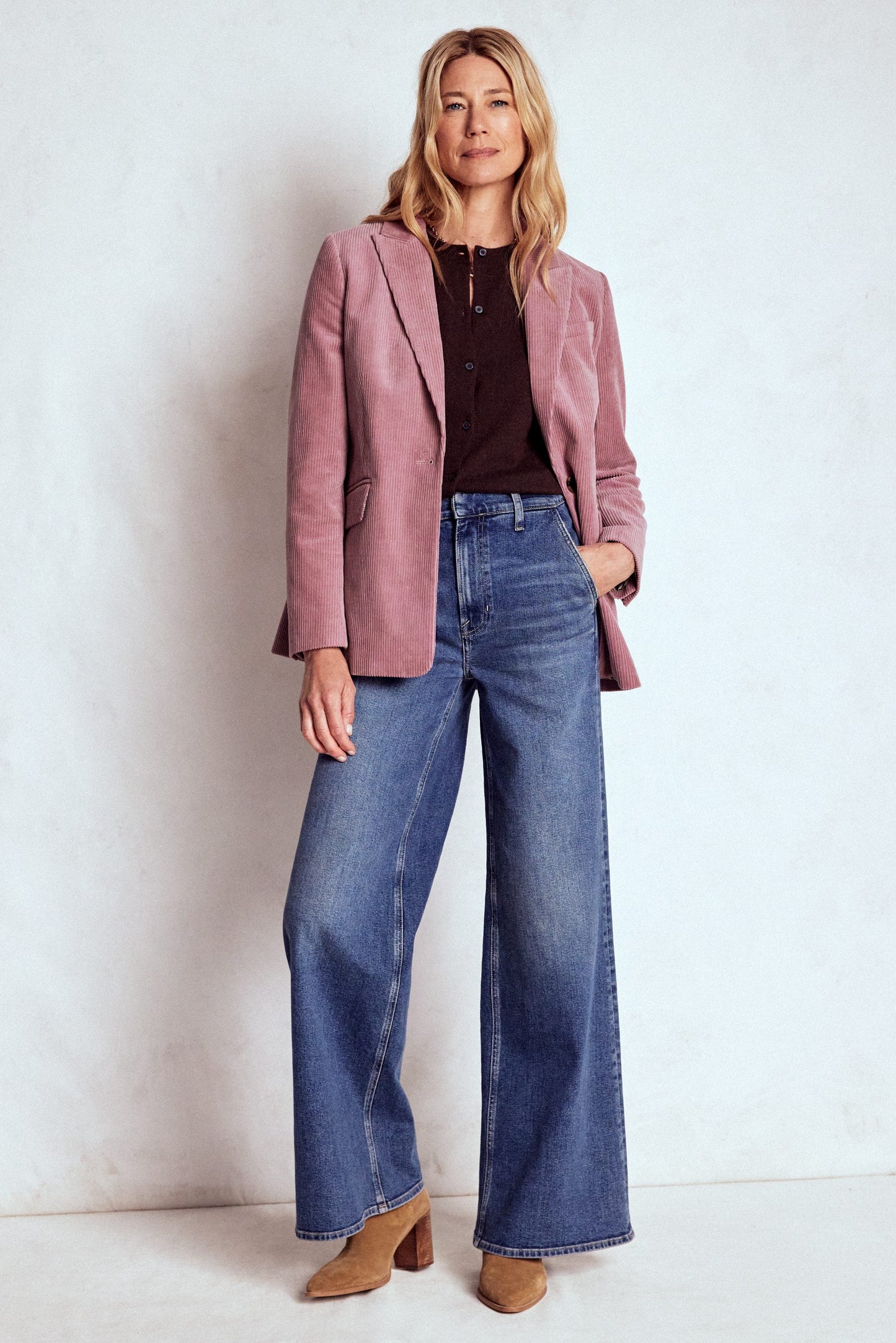 Woodbridge Cord Blazer-Blushing Rose