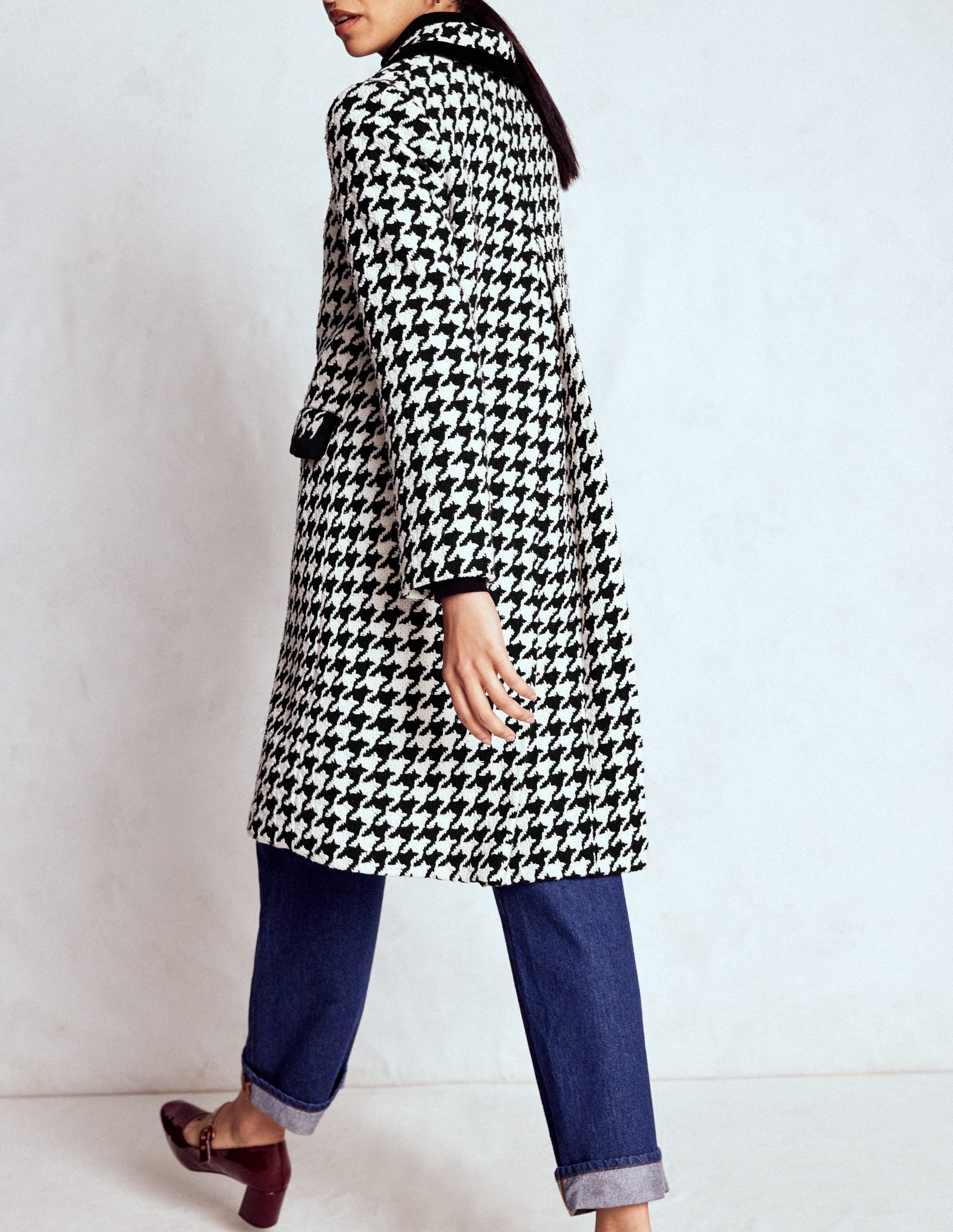 Edinburgh Swing Coat-Black Dogstooth - Image 3