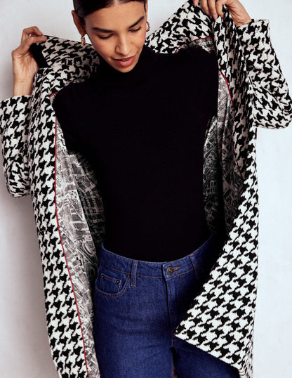 Edinburgh Swing Coat-Black Dogstooth-5