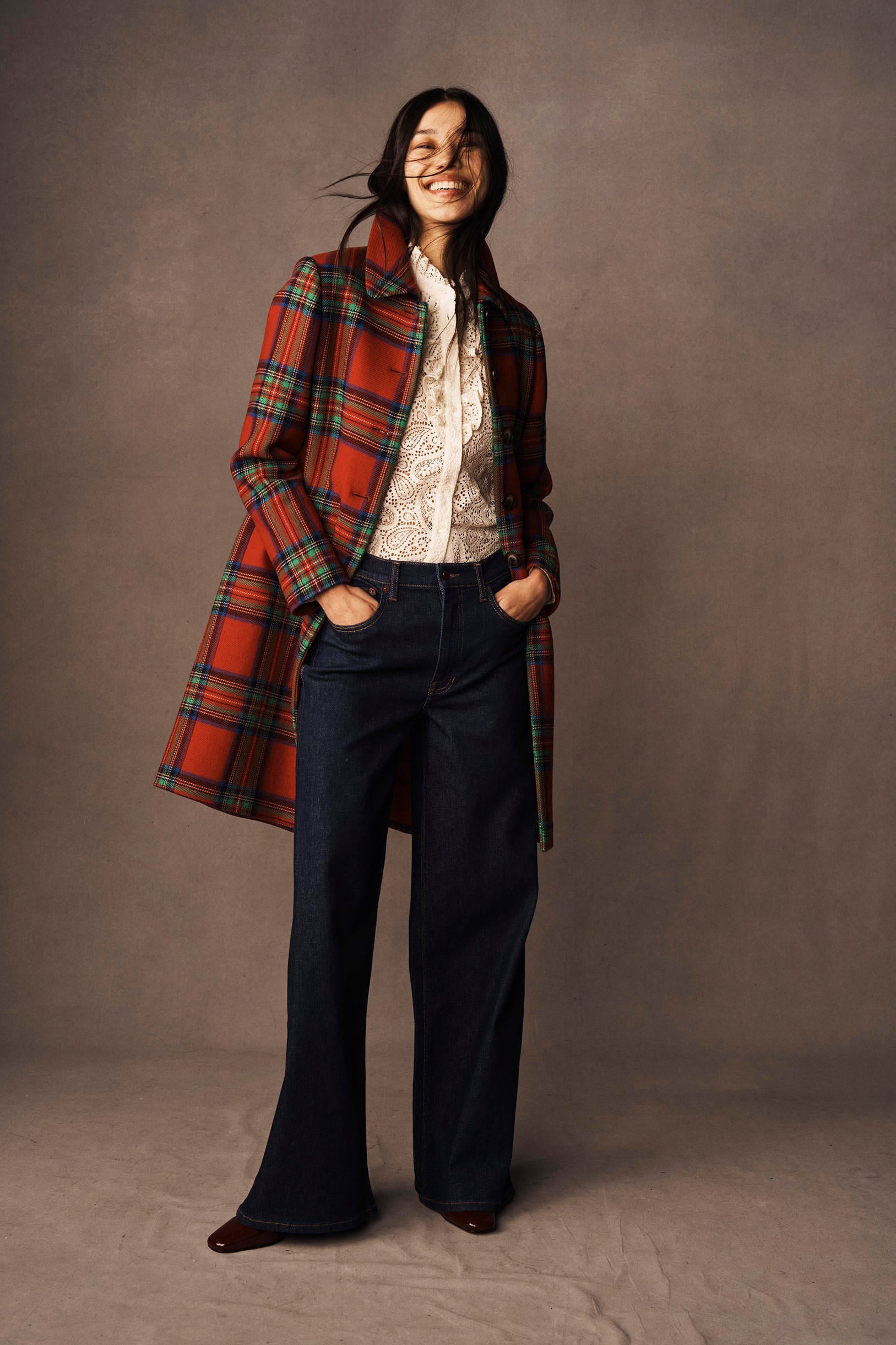 Edinburgh Swing Coat-Red, Blue and Green Check - Image 5