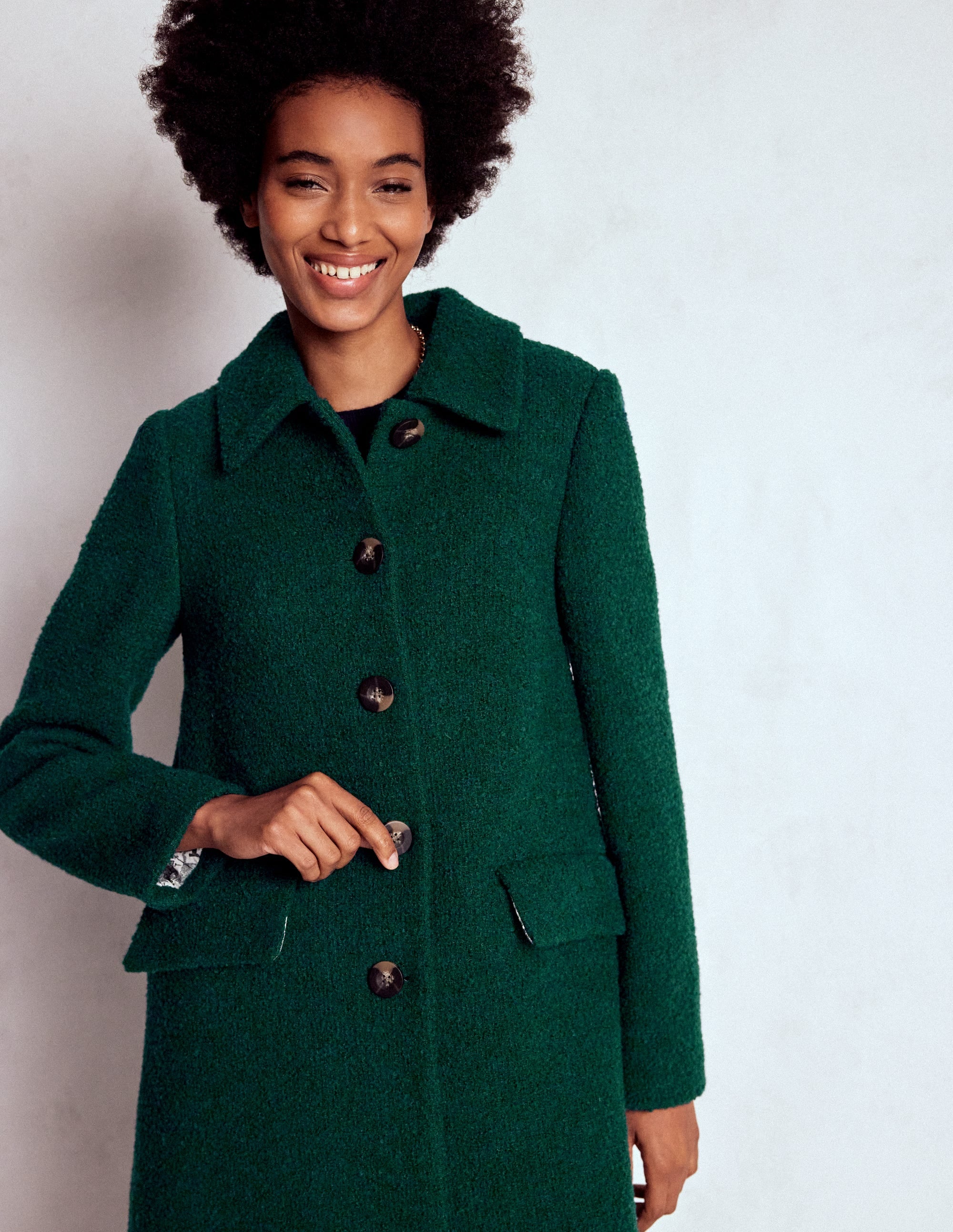 Edinburgh Wool Coat-Emerald Night - Image 1