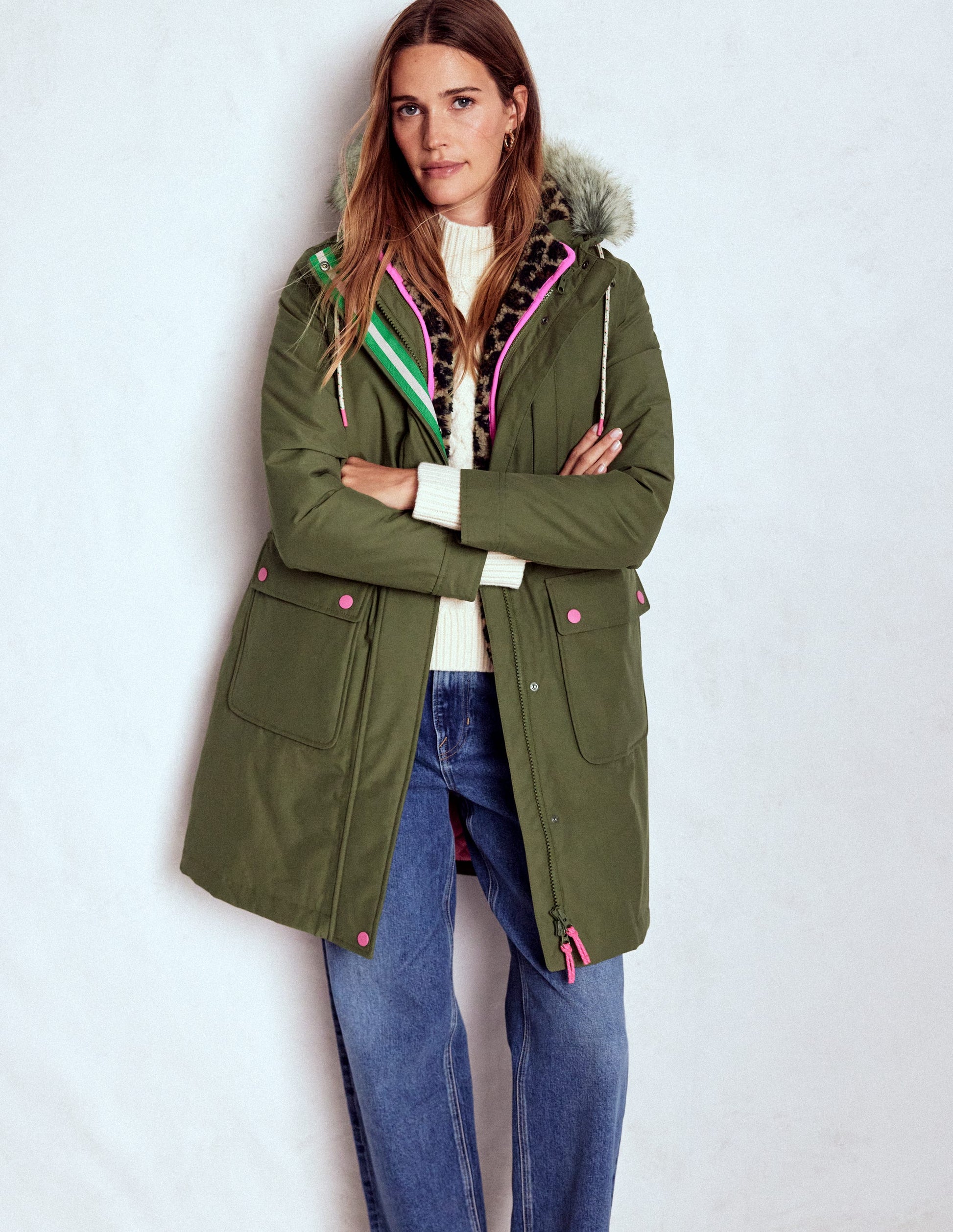 4-In-1 Hooded Parka-Green, Navy, Leopard Borg-3