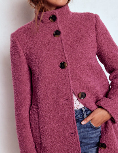 Funnel Neck Coat-Pink Heather-3