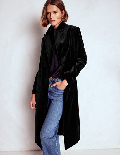 Fur Tipped Coat-Black-6