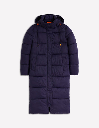 Longline Padded Coat-Navy-7
