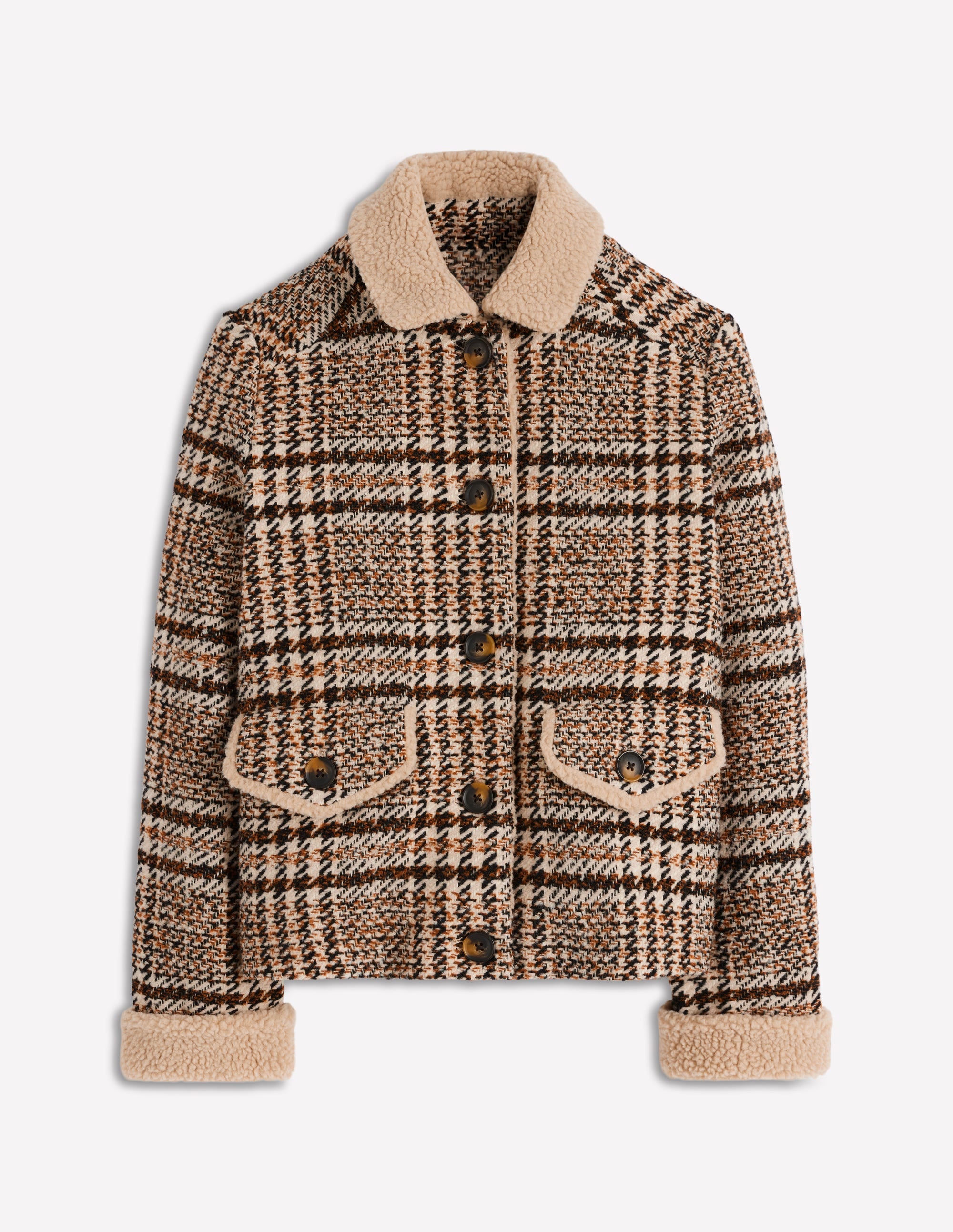 Stirling Check Coat-Ivory, Brown & Black Check - Image 6