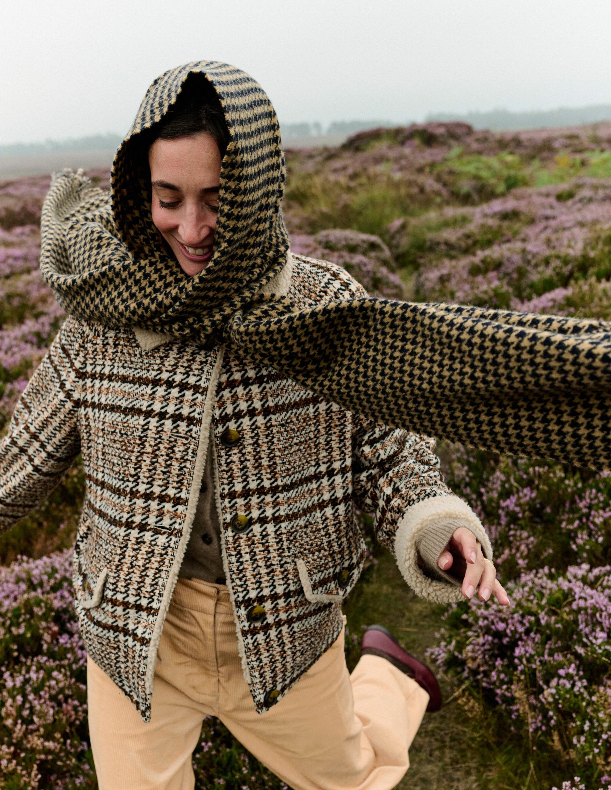 Stirling Check Coat-Ivory, Brown & Black Check-5