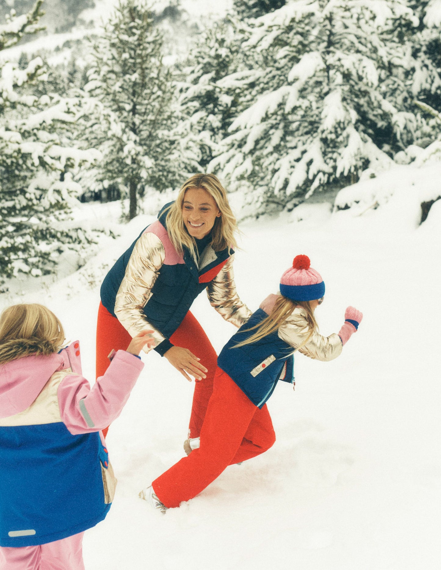Padded Puffer Coat-Navy, Colourblock