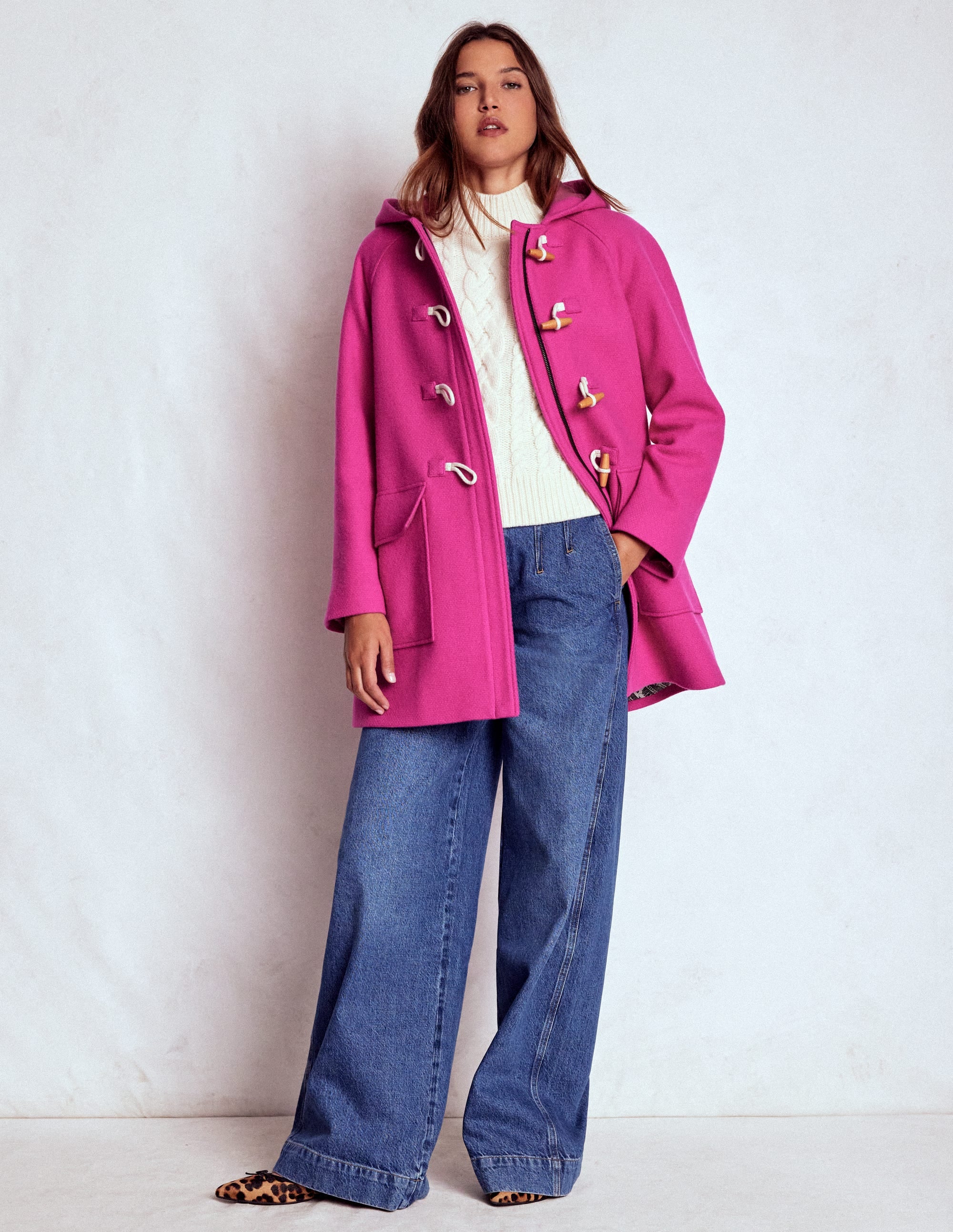 Swing Duffle Coat-Pink Peony | Boden Global