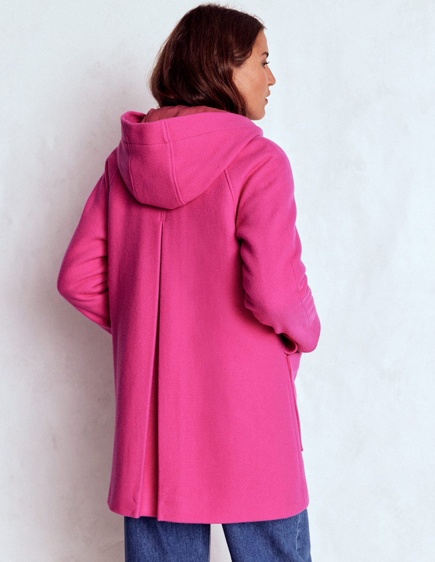 Swing Duffle Coat-Pink Peony