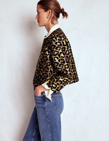 Feminine Party Jacket-Leopard, Lurex Jacquard-7