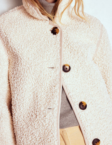 Borg Jacket-Curly Natural Borg