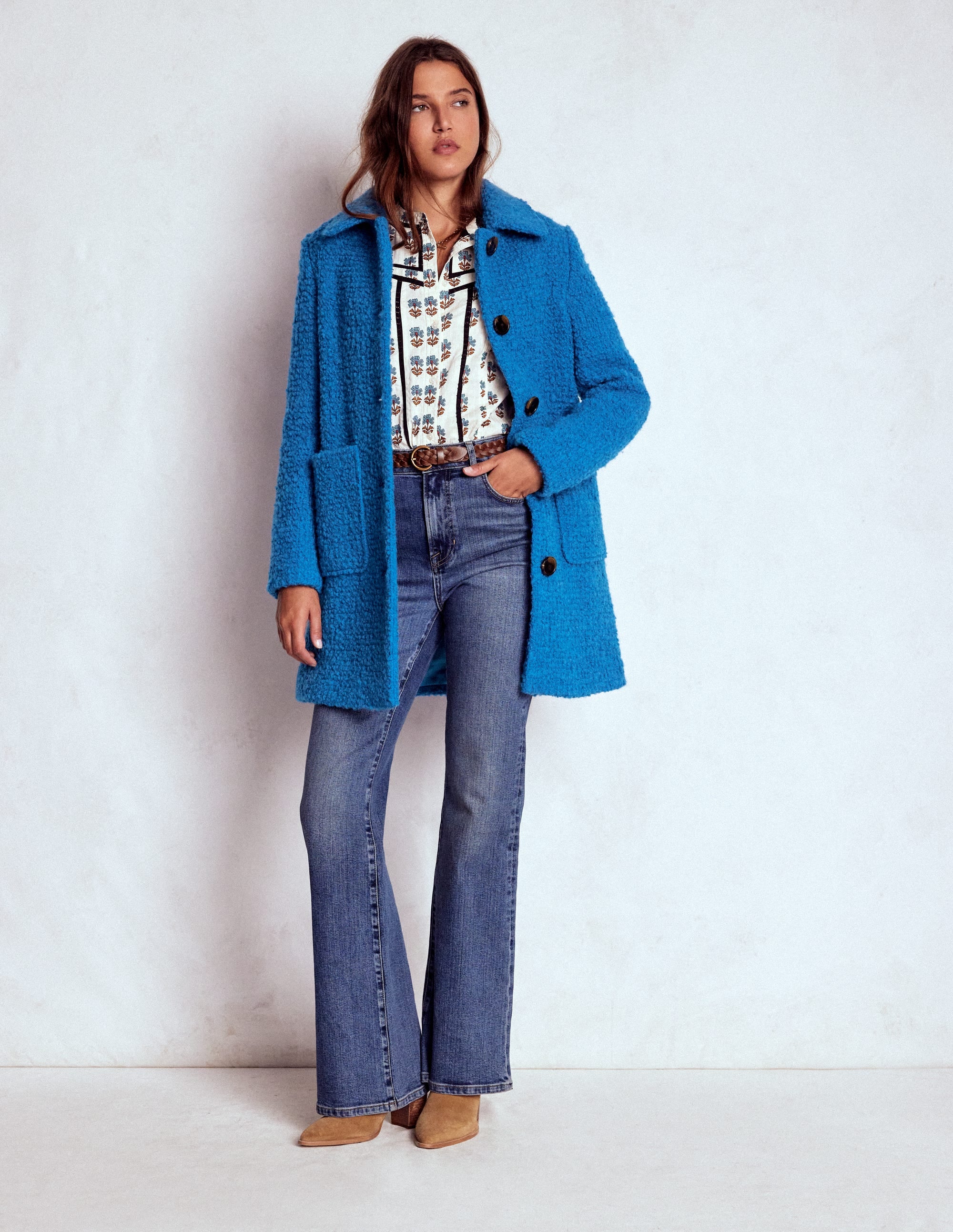 Carlisle Textured Coat-Cobalt Blue - Image 1