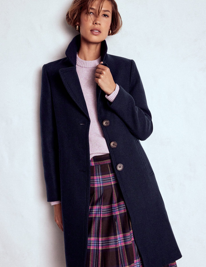 Newport Wool Coat-Navy