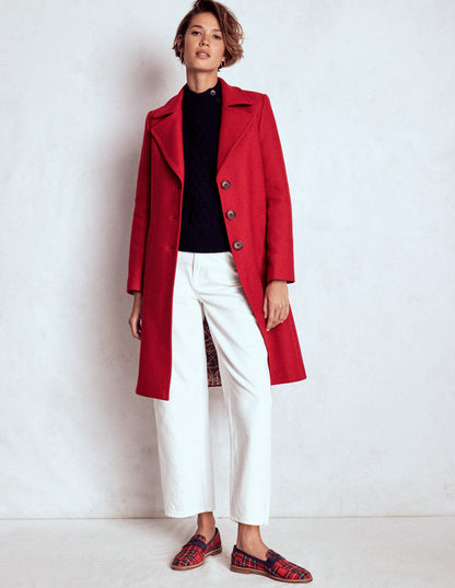 Newport Wool Coat-Cranberry Red-5