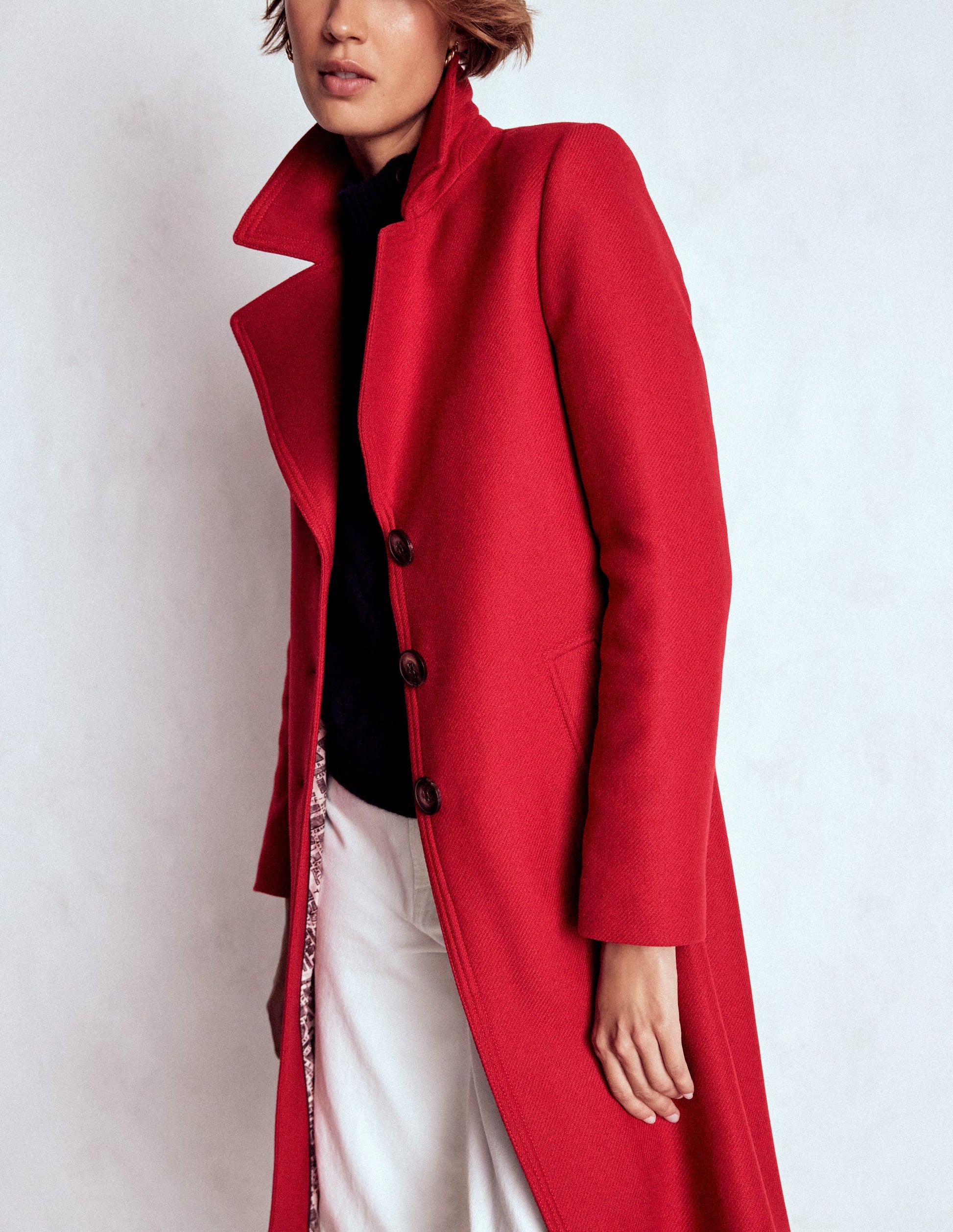 Newport Wool Coat-Cranberry Red-6
