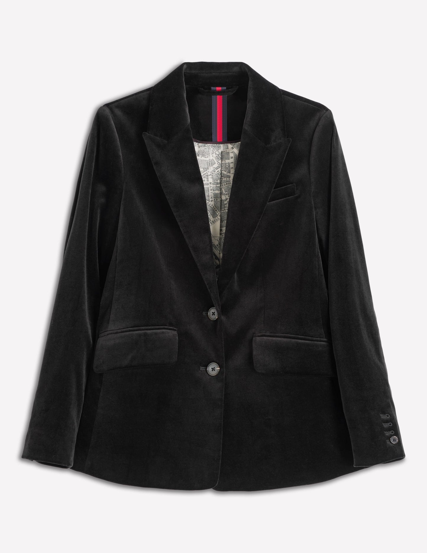 Stamford Velvet Blazer-Black
