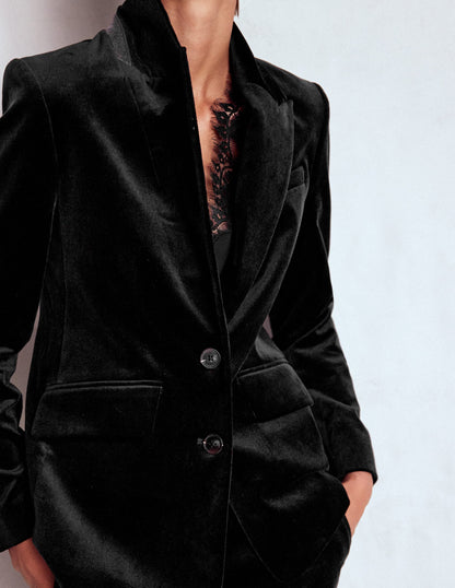 Stamford Velvet Blazer-Black-3