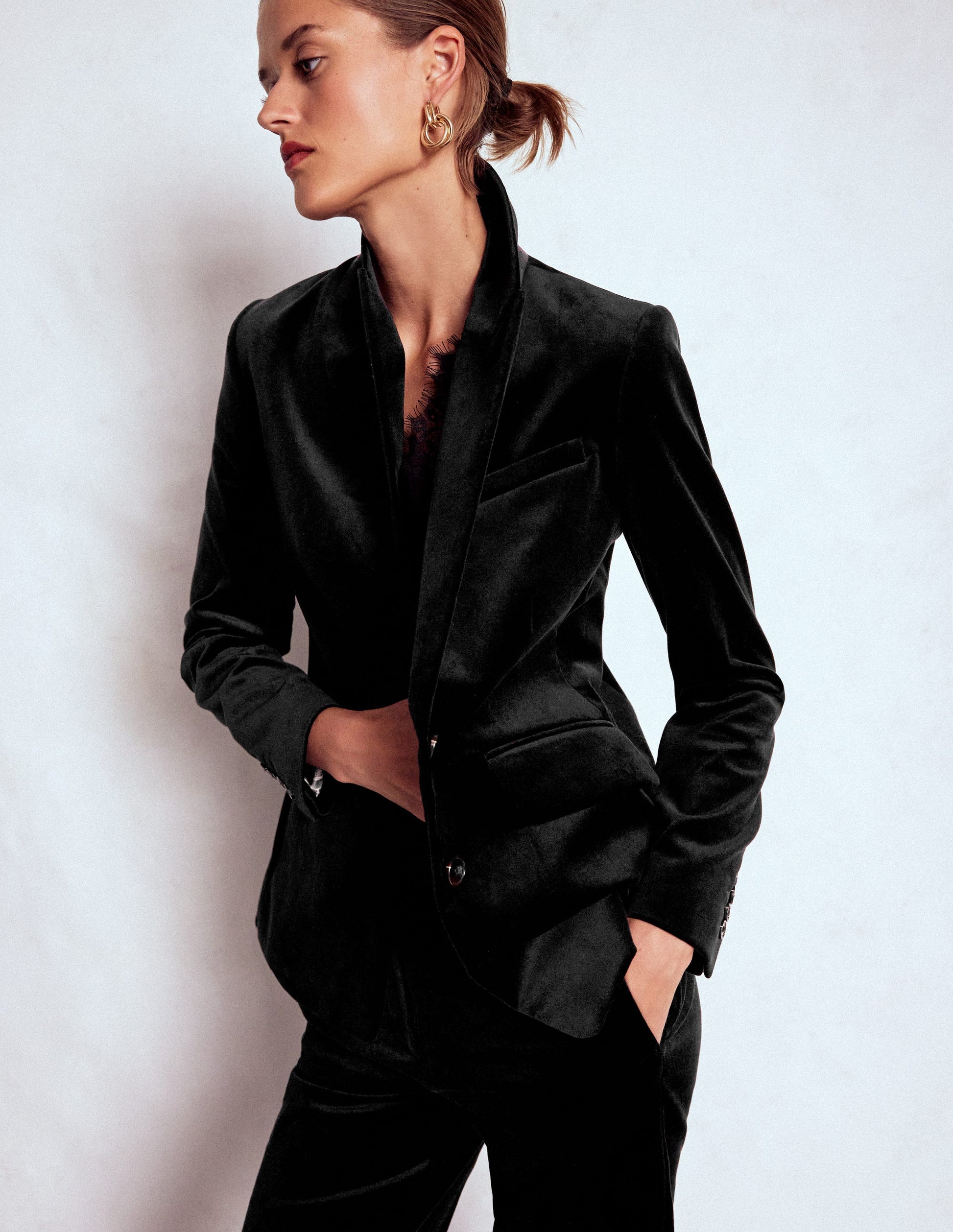 Stamford Velvet Blazer-Black-5