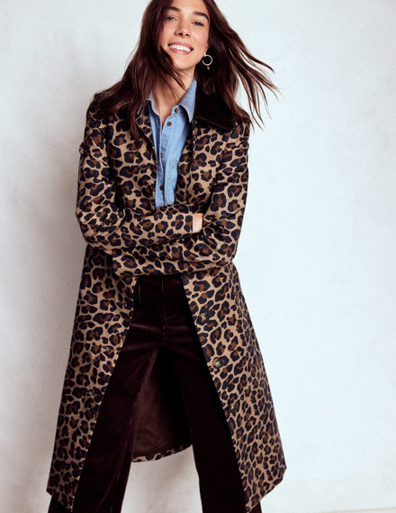 Lancaster Belted Mac-Leopard