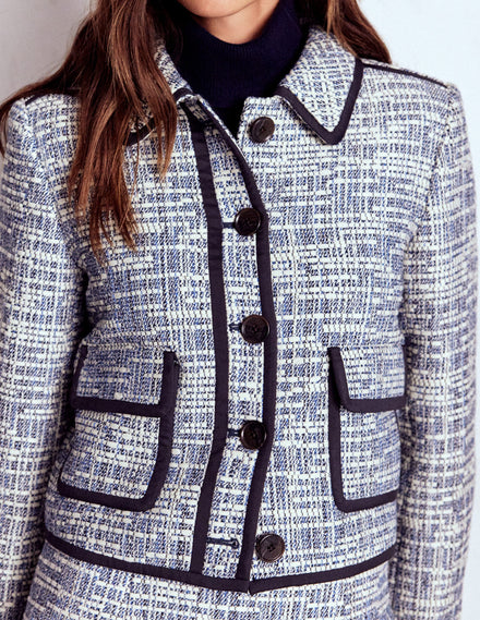 Lisburn Patch Pocket Jacket-Navy Texture