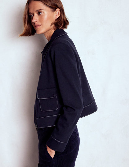 Zip Patch Pocket Jacket-NAVY-7