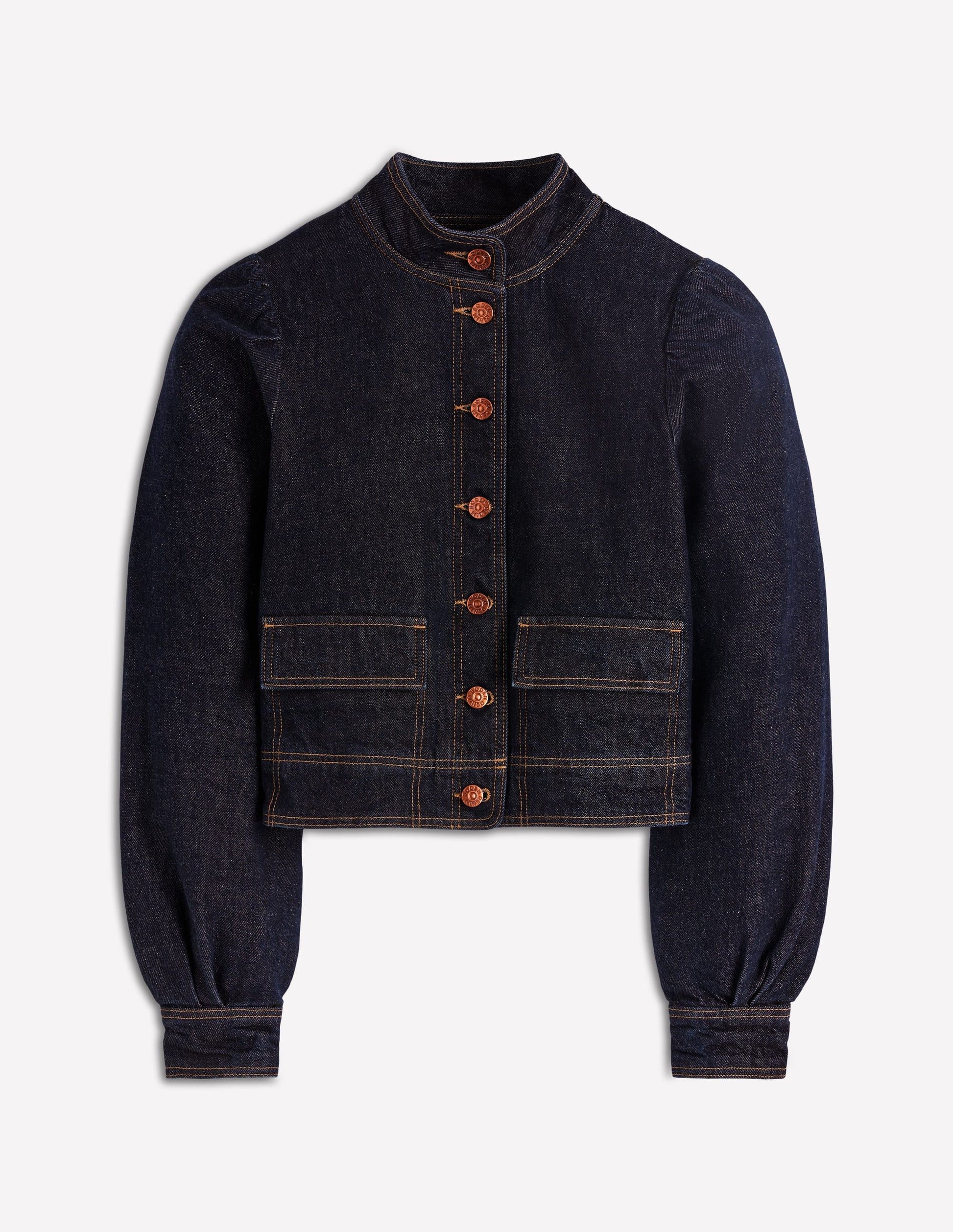 Topstitch Denim Jacket-Indigo-6