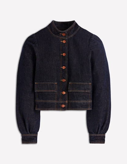 Topstitch Denim Jacket-Indigo-6