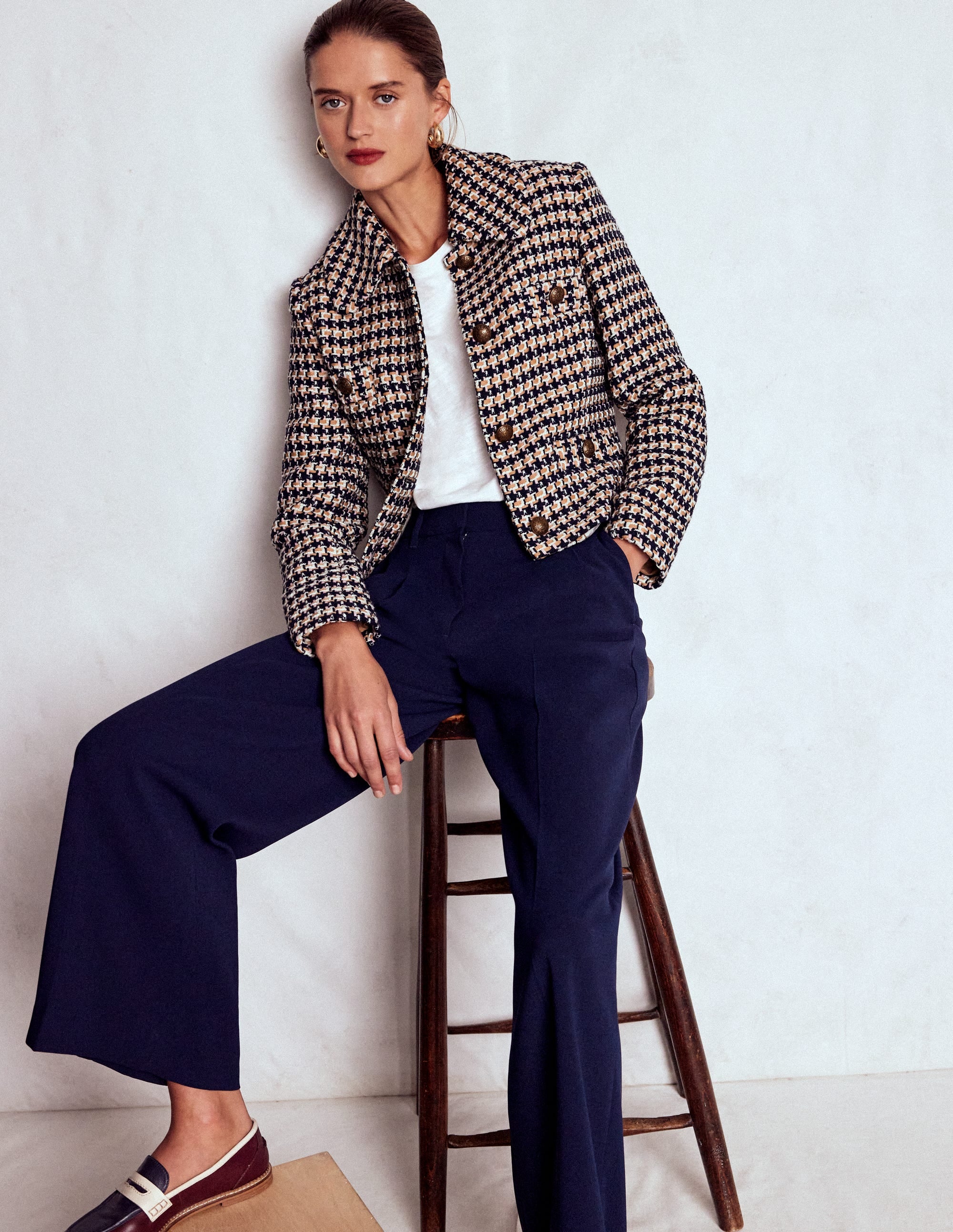 Button Up textured Jacket-CAMEL AND PINK TEXTURE - Image 1