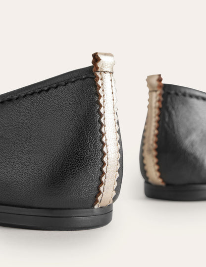 Kitty Flexi Sole Ballet Pumps-Black Leather-4