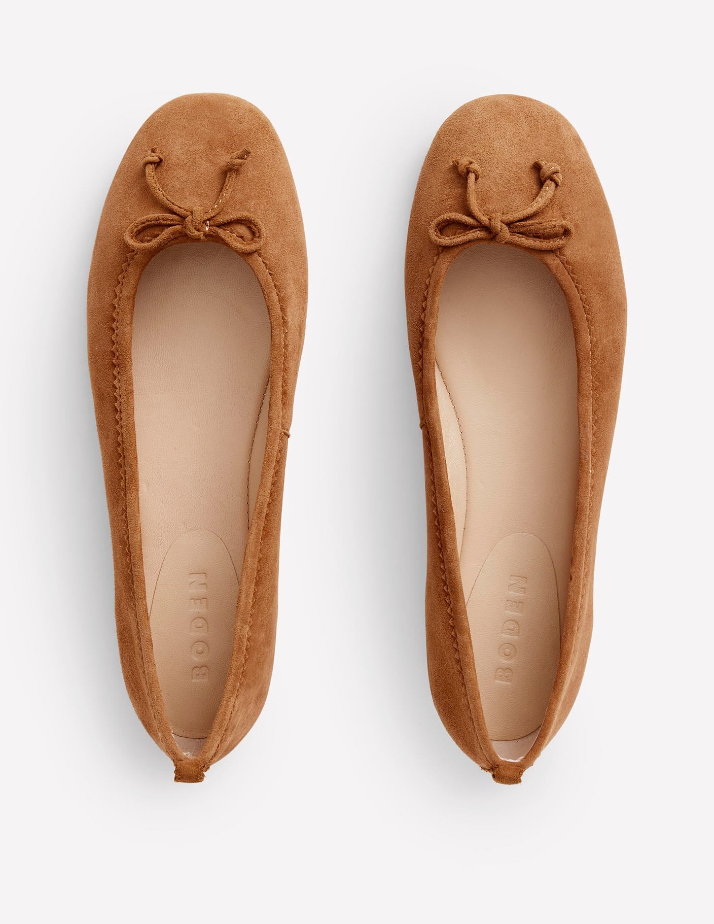 Kitty Flexi Sole Ballet Pumps-Ginger Snap Suede | Boden Global