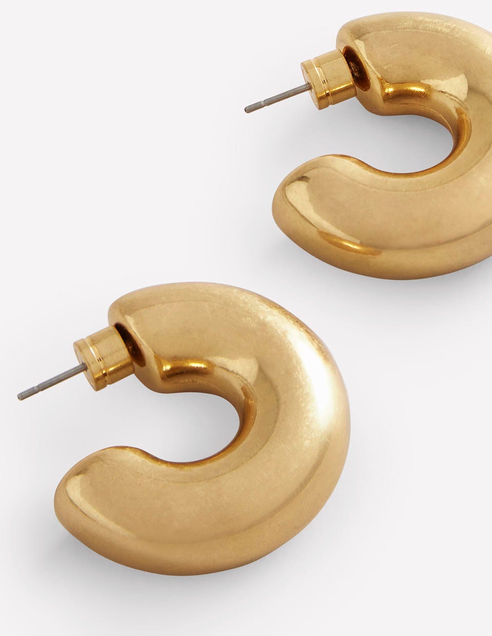 Chunky Small Hoop Earrings-Gold