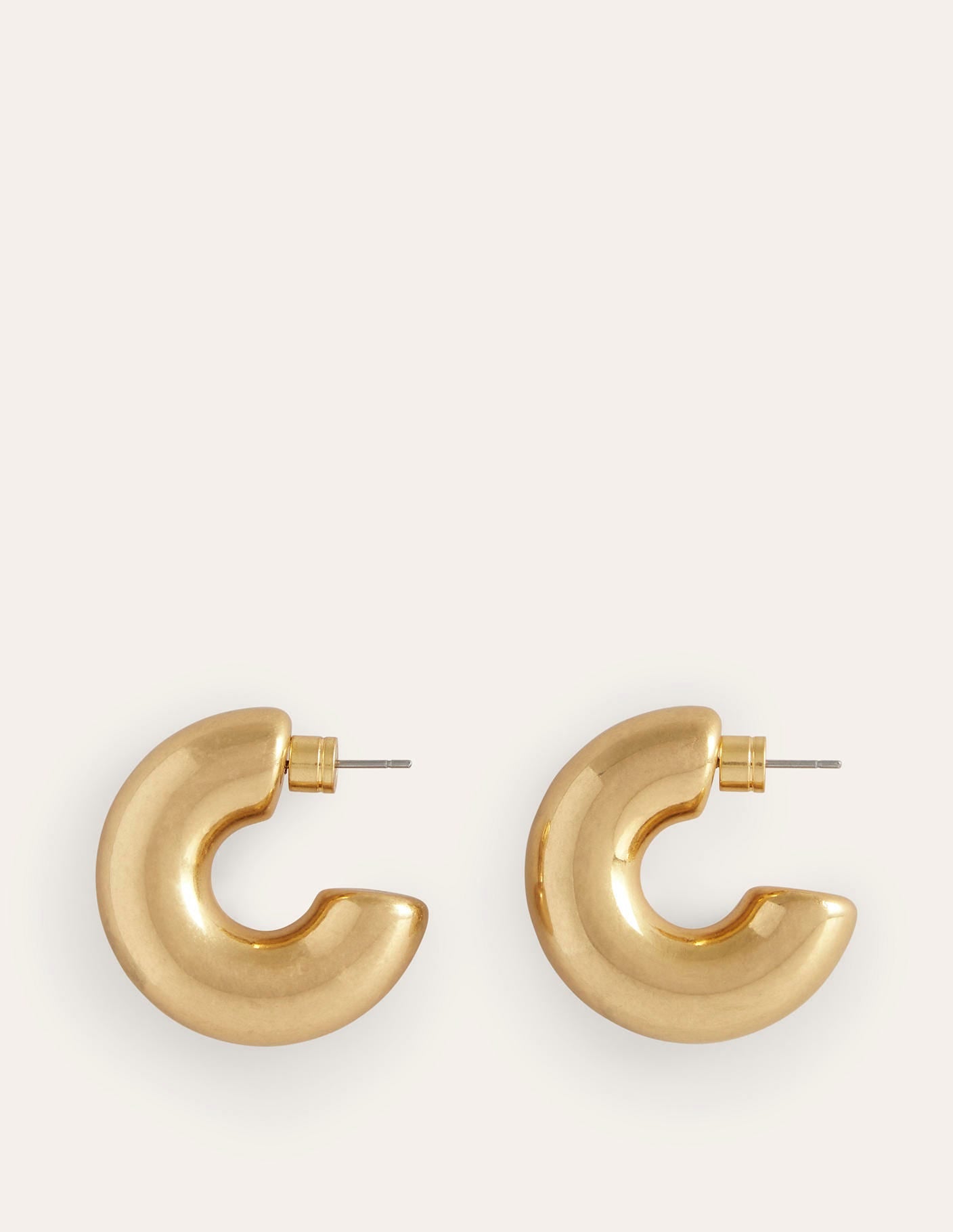 Chunky Small Hoop Earrings-Gold-2