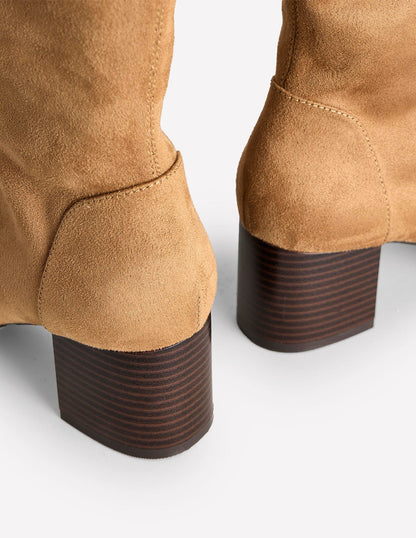Stretch Knee Heel Boots-Acorn-4