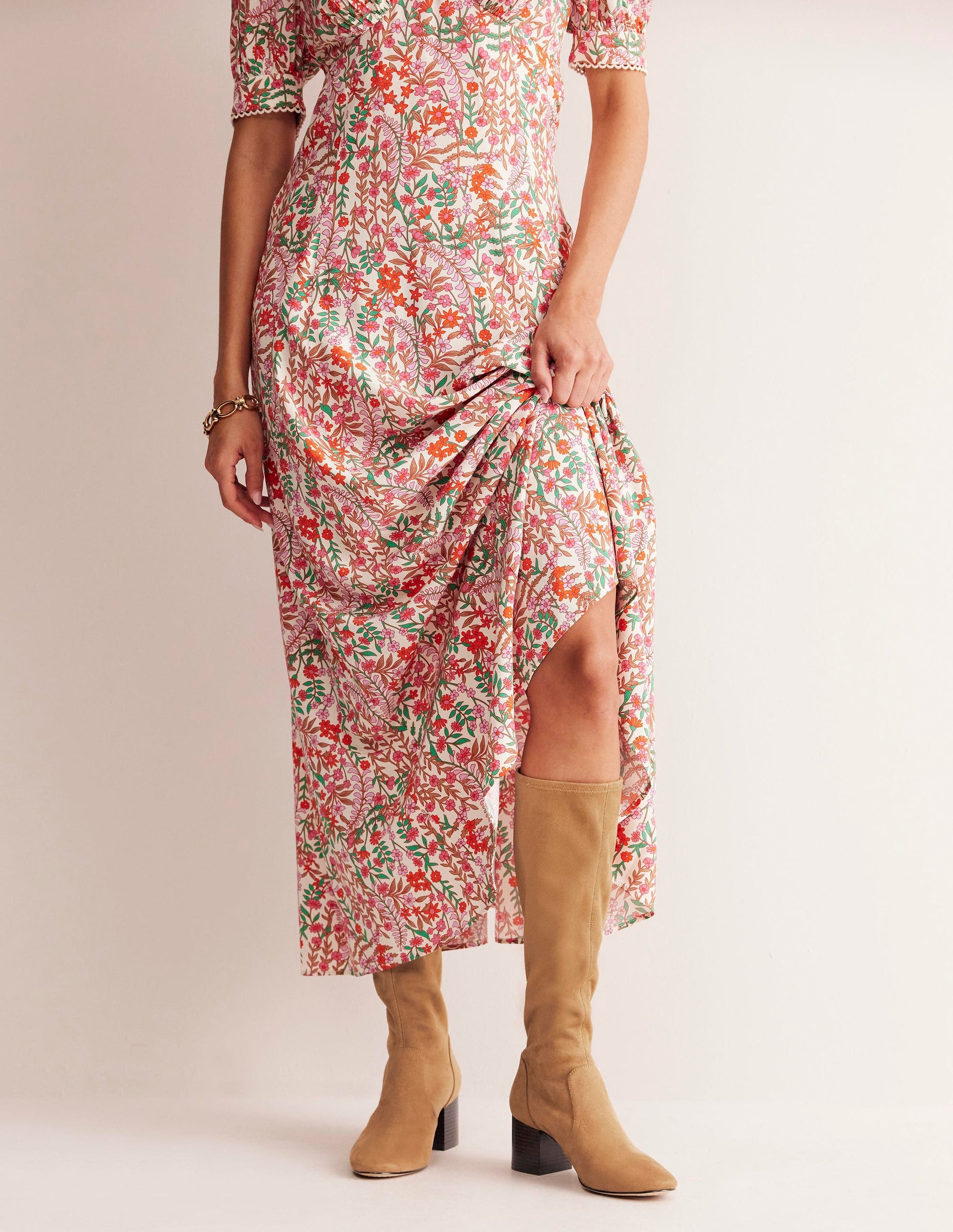 Stretch Knee Heel Boots-Acorn-2