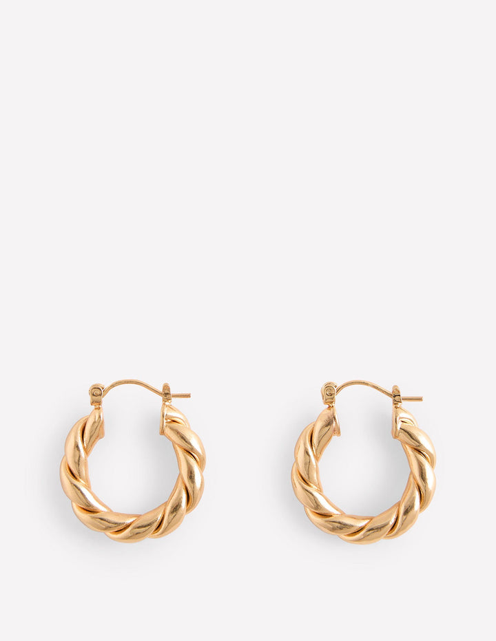 Chunky Twist Hoops-Gold Colour