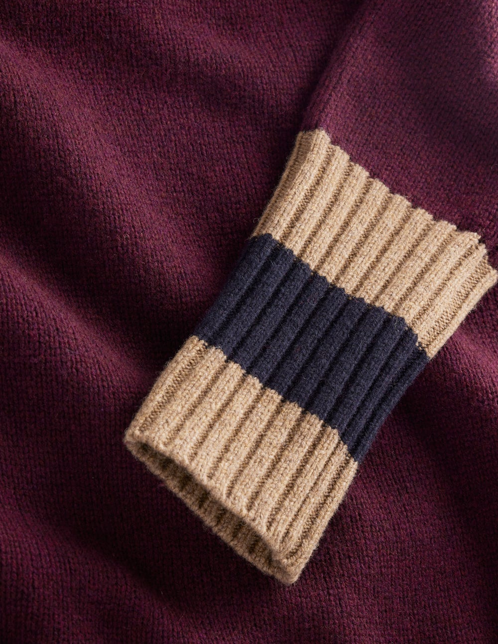 Merino Knitted Dress-Dark Cherry, Brown Stripe-9