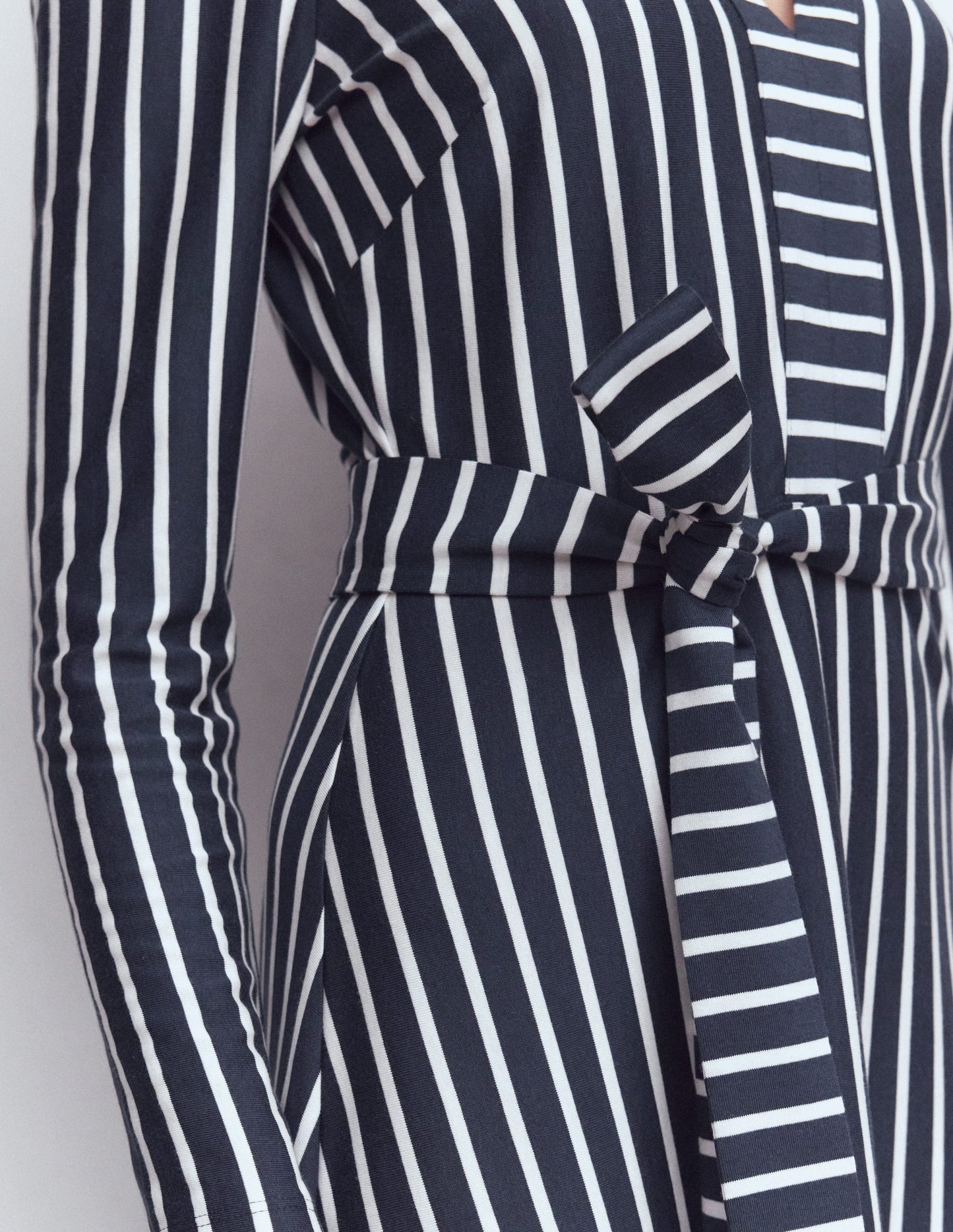 Imogen Collared Jersey Dress-French Navy and Ivory