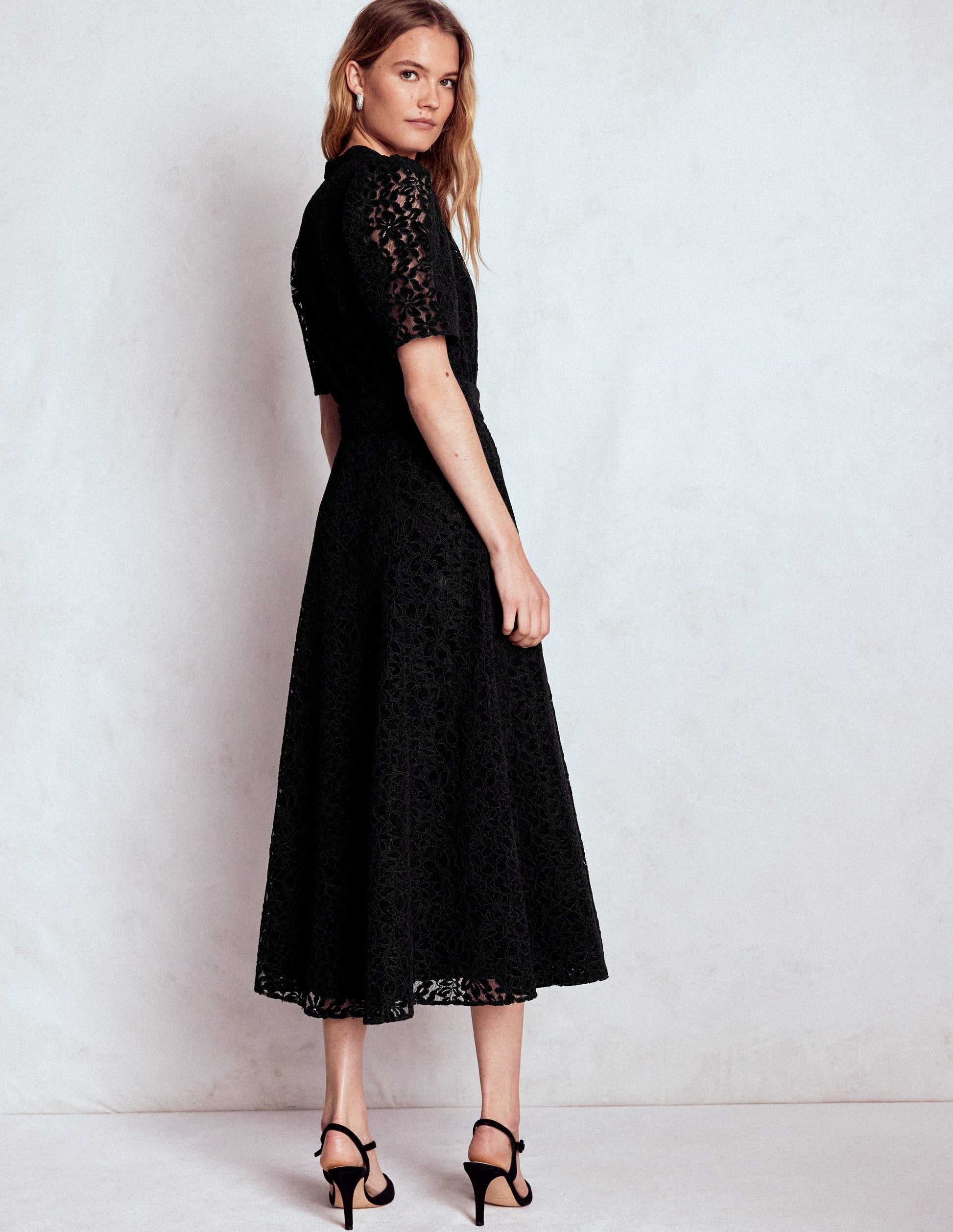 Kate Puff Sleeve Lace Dress-Black-3