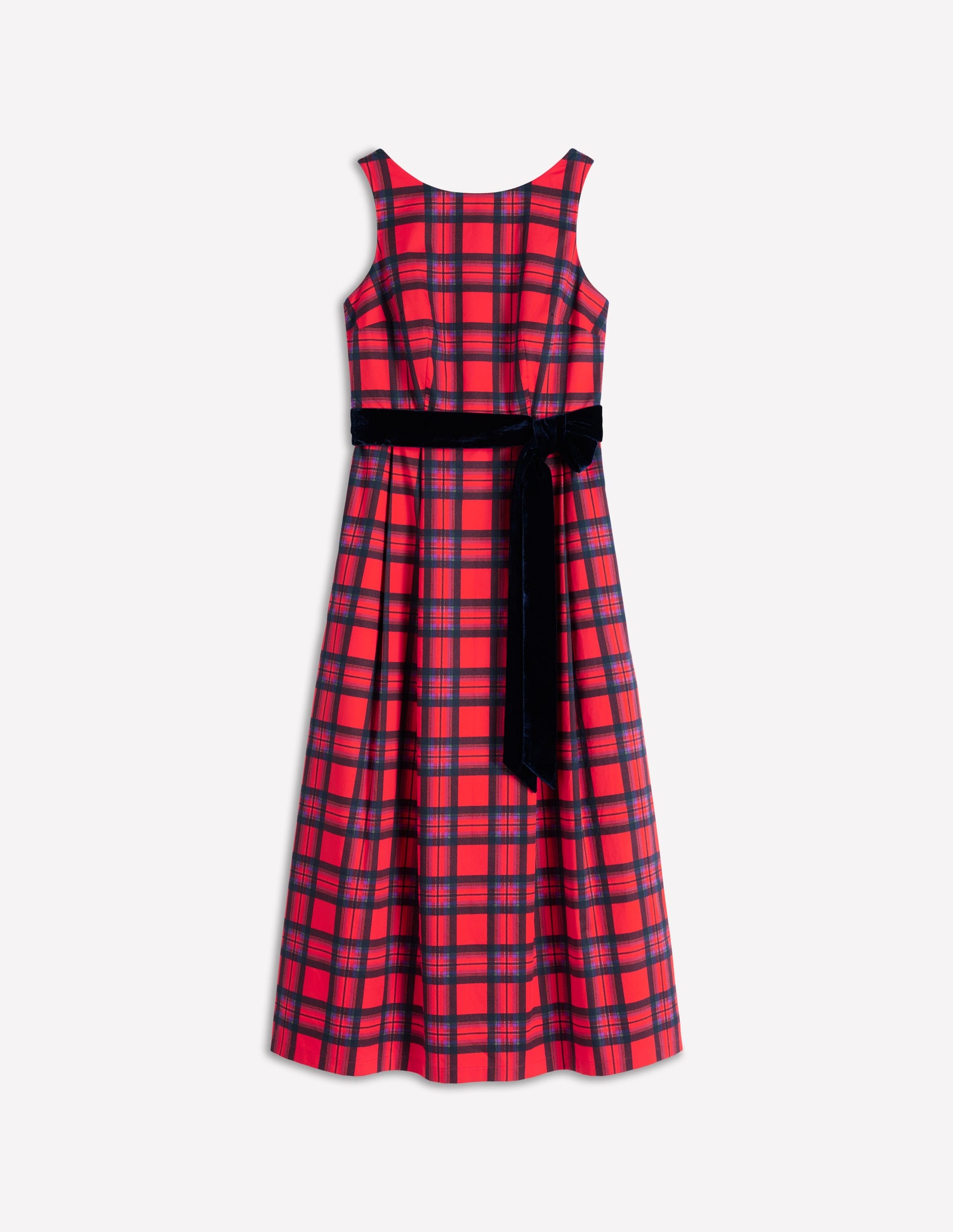 Scoop Back Check Dress-Red, Navy and Purple Check-6