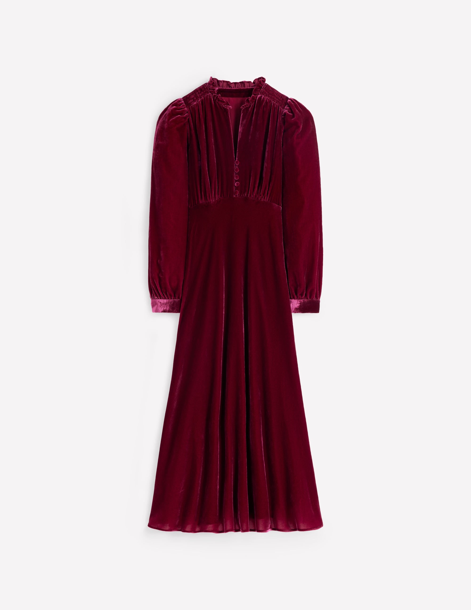 Cassie Velvet Tea Dress-Ruby Red - Image 6