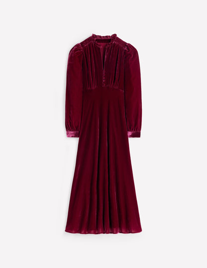 Cassie Velvet Tea Dress-Rumba Red-6