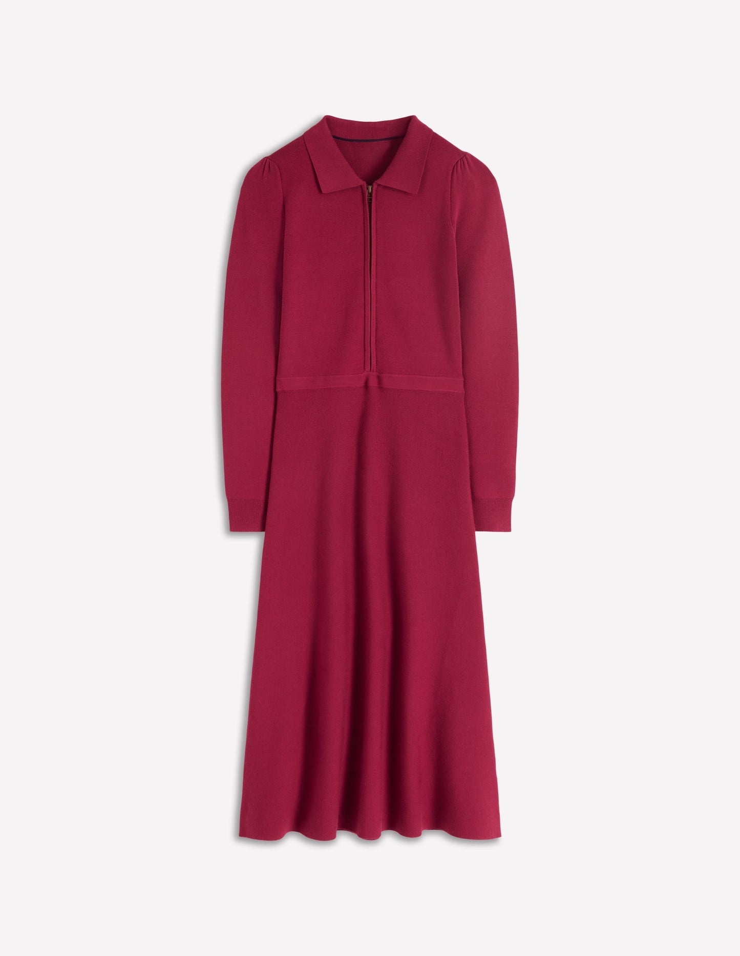 Fiona Zip Front Knitted Dress-Ruby Red