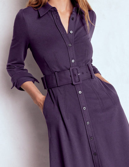 Anita Long Sleeve Shirt Dress-Blackberry-6