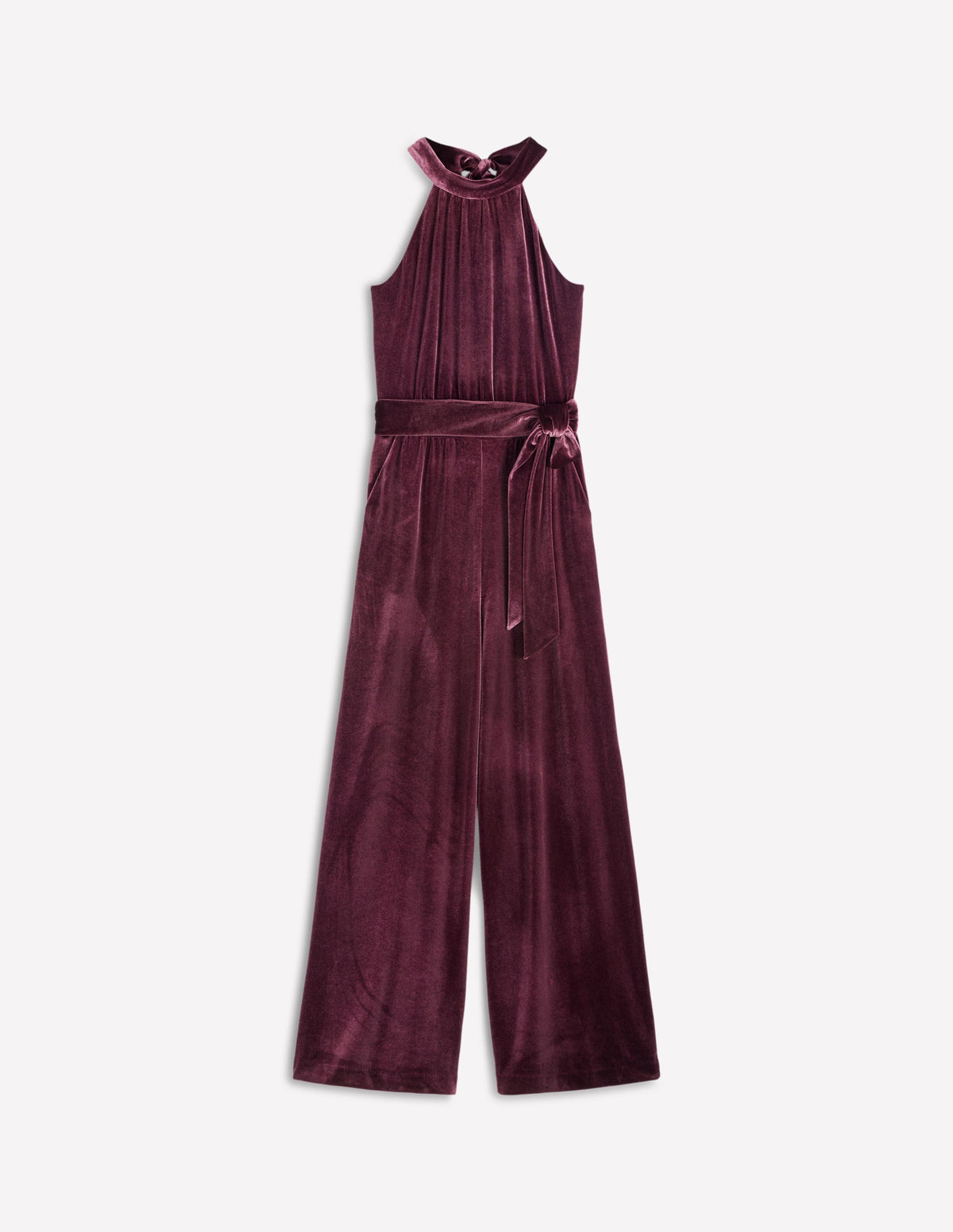 Jersey Halter Jumpsuit-Dark Cherry - Image 6