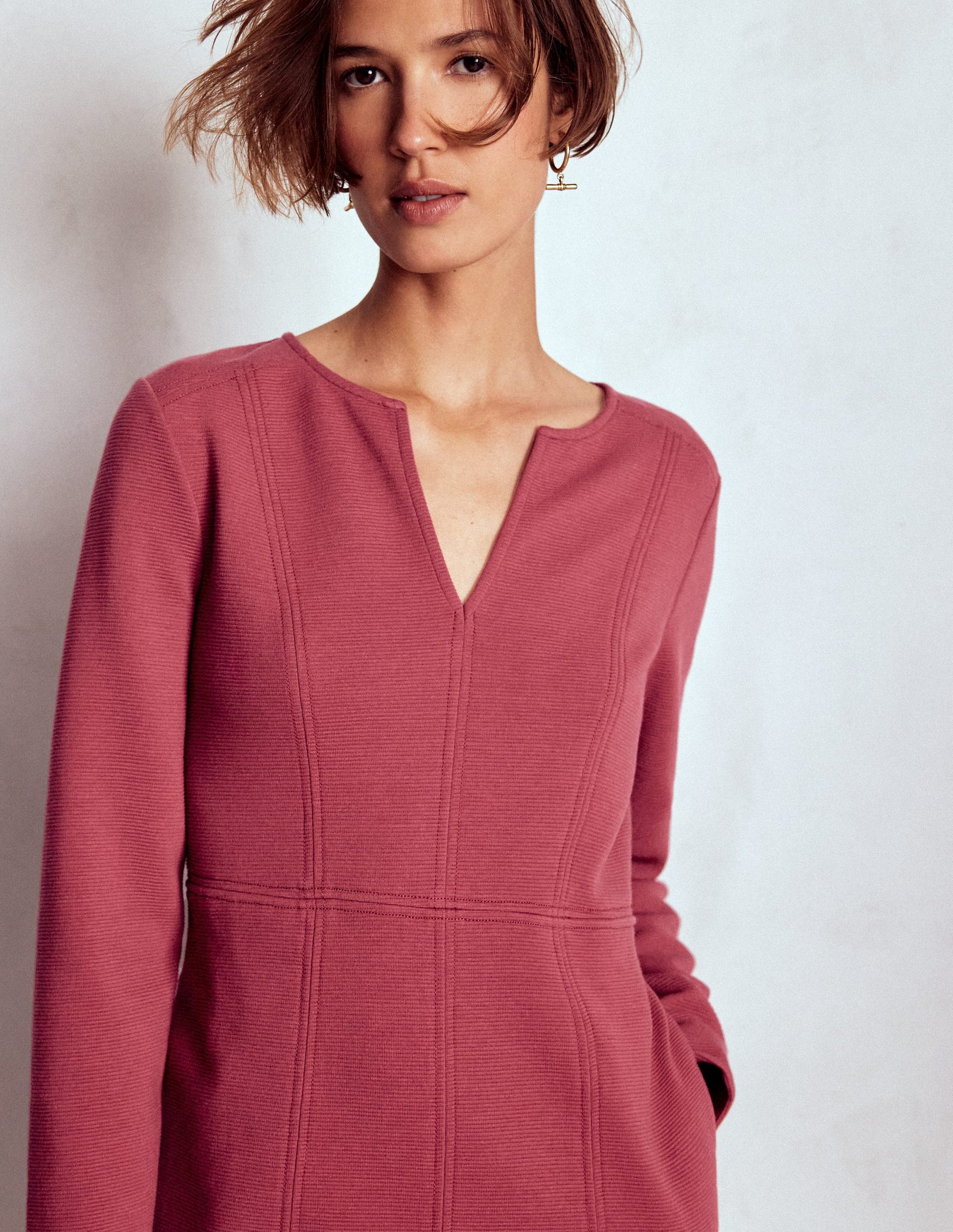 Colette Ottoman Shift Dress-Ruby Red-2