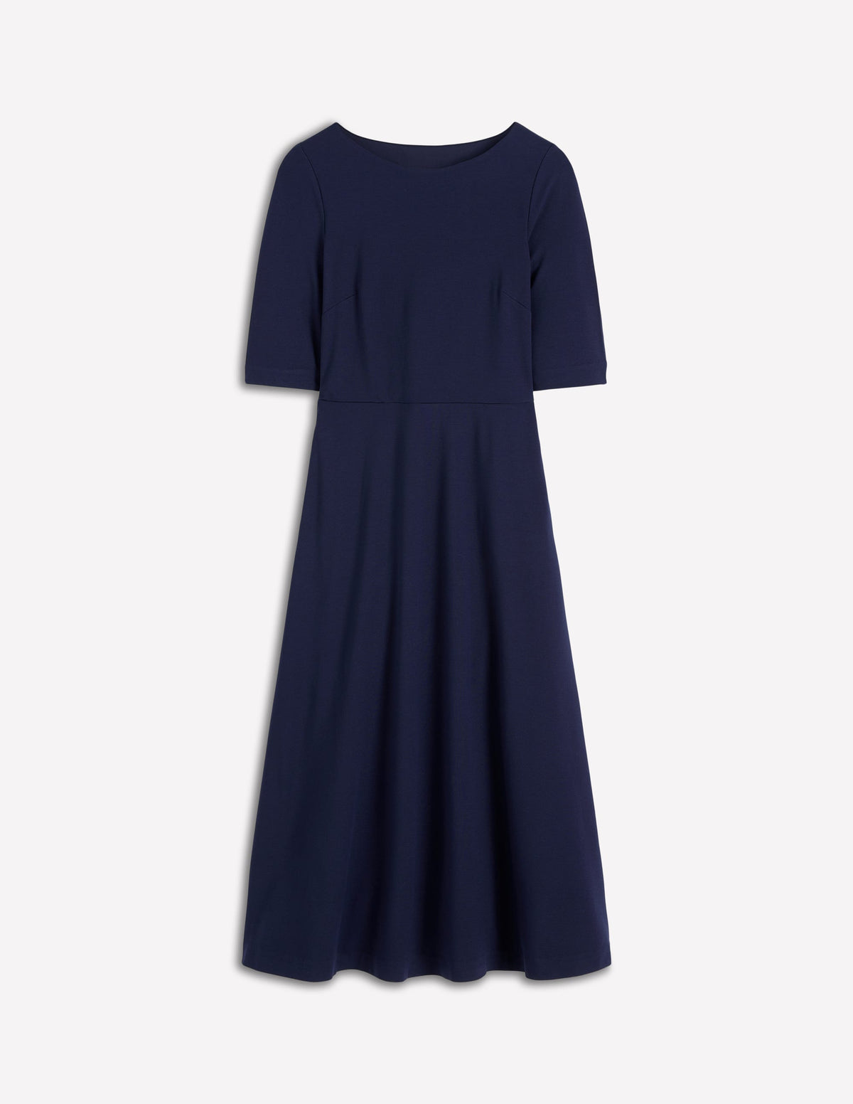 Mathilde Tie Waist Ponte Dress-Navy - Image 7