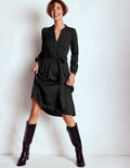 Naomi Long Sleeve Jersey Dress-Black